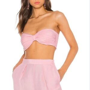 NWT Ronny Kobo Mayah Bandeau Crop Top Petal Pink in small
